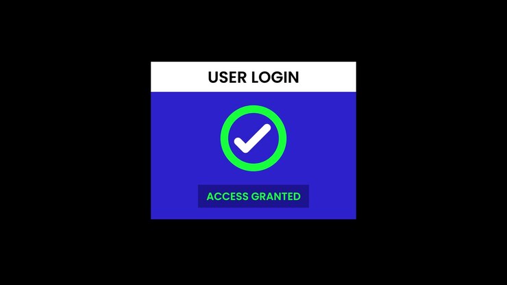 Digital user login interface loading circle animation isolated on black background
