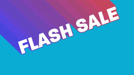 animating flash sale text over colorful gradient background