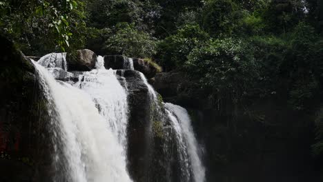 falling water revealing this whitewater rush at the heo suwat waterfall in khao yai national park, thailand