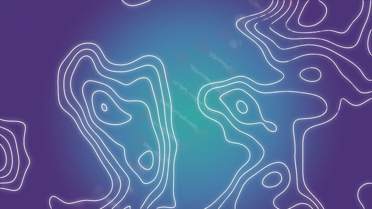 Animazione di linee di contorno bianche che si muovono su uno sfondo sfumato blu e verde