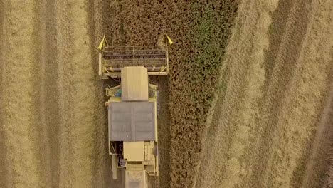 harvester filmed from above