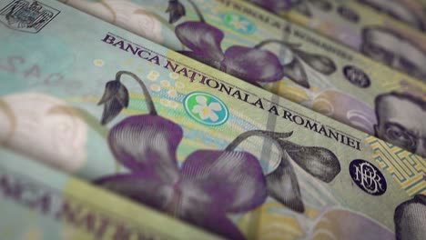 animación del bucle de la superficie del billete de dinero de leu rumano