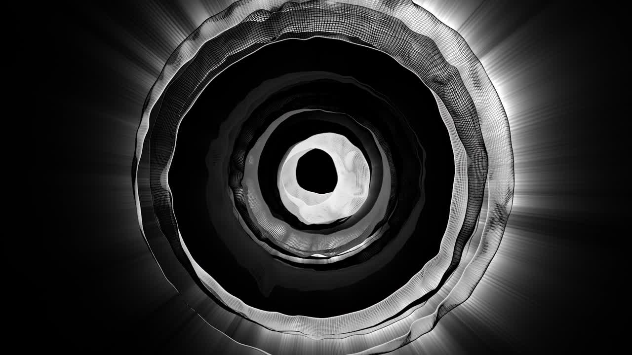patrón circular abstracto en blanco y negro