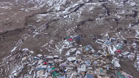high-altitude village in the himalayas