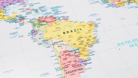 a zoom out of the map of latin america featuring brazil also revealing the atlantic ocean, argentina, chile, pero, bolivia and other american countries