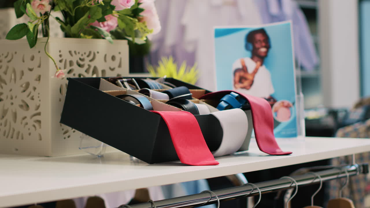 una boutique llena de elegantes corbatas
