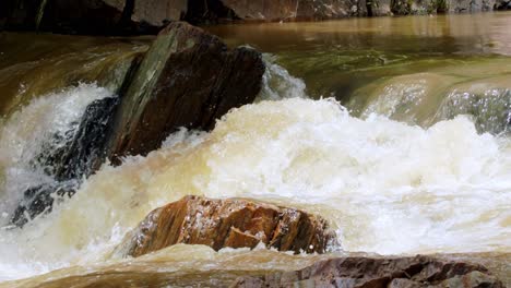 River water in Brazil flowing over rock - shortage due to drought