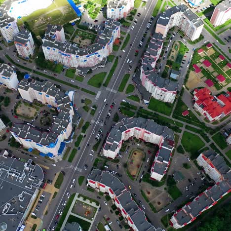 street aerial view with beautiful patterns