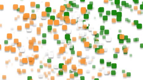 forma cuadrada flotante aislada en fondo blanco. 3d fondo de color de la bandera de la india para las vacaciones del gobierno de la india.