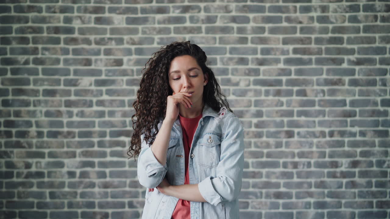 A Woman Looking Pensive