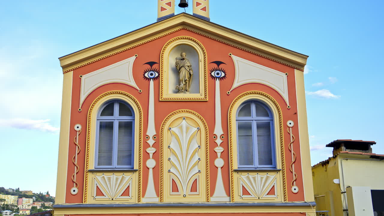 Front view of the Chapelle Saint-Pierre in Villefranche sur Mer, France
