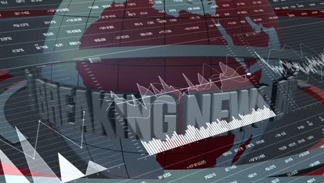 financial breaking news animation, data, numbers, graph.