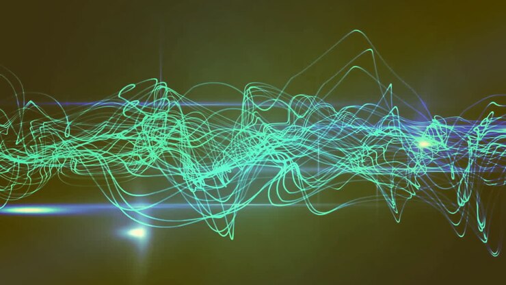 Animation of light trails on black background