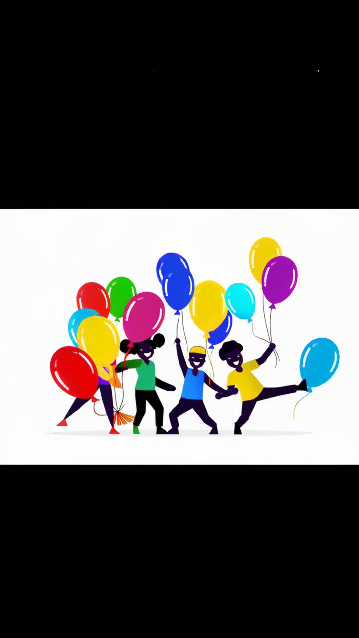 Joyful Celebration with Diverse Group and Colorful Balloons