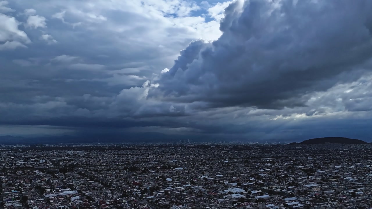 Hyperlapse of storm formation over cdmx, captured with aerial drone