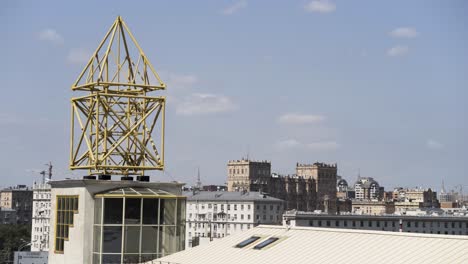 rooftop structure with cityscape view