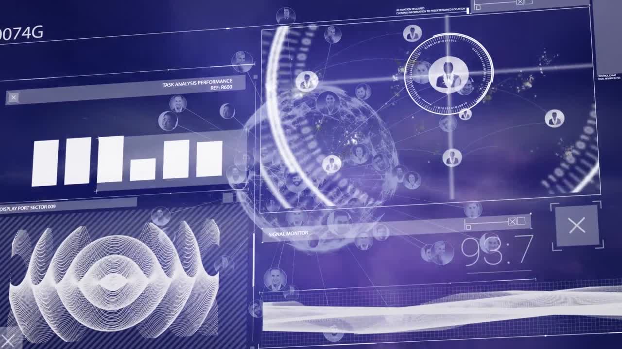 animación de las estadísticas y el procesamiento de datos en todo el mundo
