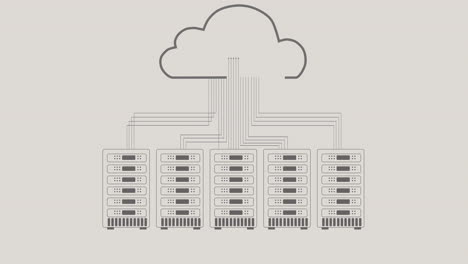 connessione server rack e cloud