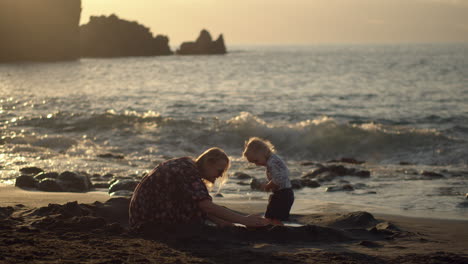 having great time with beloved daughter fun on the beach