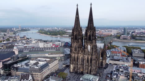 gothic architecture of cologne cathedral, popular catholic church in cologne, germany