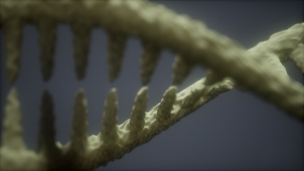 яркие частицы 3d-рендер днк