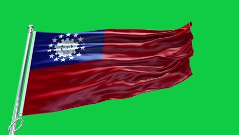 4k highly detailed flag of myanmar burma - myanmar burma flag high detail - national flag myanmar burma wave pattern loopable elements