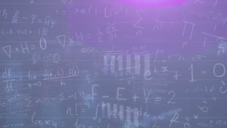 Animation-of-mathematical-equations-over-blue-background