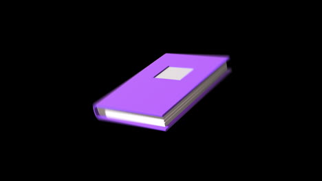 animación de un cuaderno que se mueve sobre un fondo negro