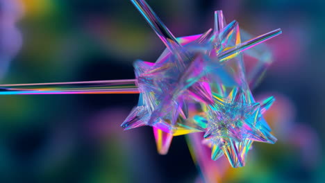 abstract 3d geometric crystal with iridescent colors