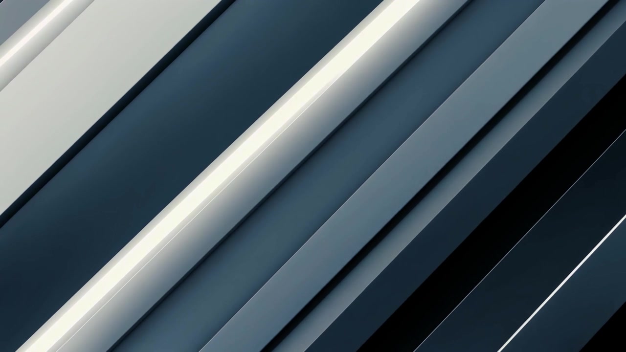Dynamisk abstrakt bakgrund med rörliga blå och grå geometriska ränder