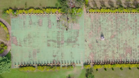 aerial details of the chen tien buddhist temple in foz do iguaçu