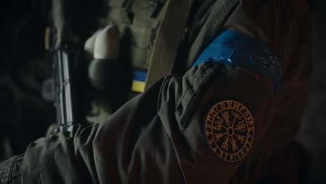 ukrainian soldier in combat gear