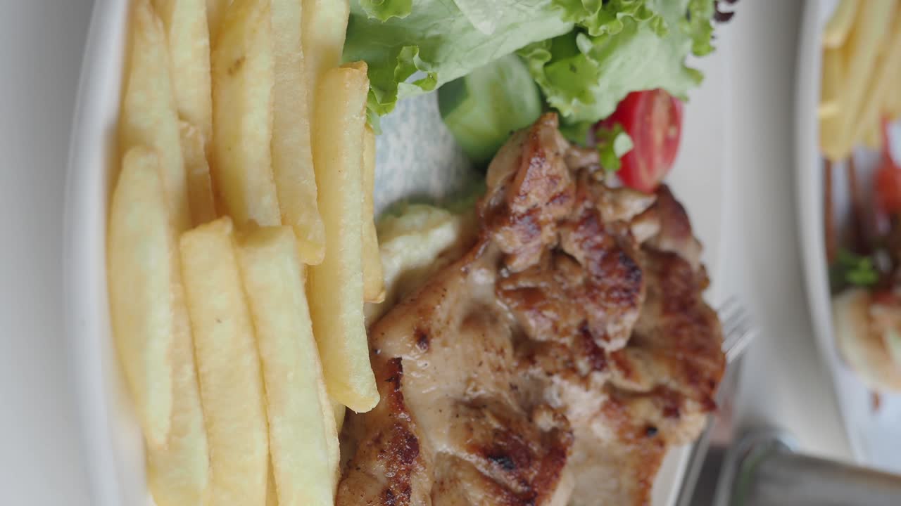 Grilled Chicken with French Fries