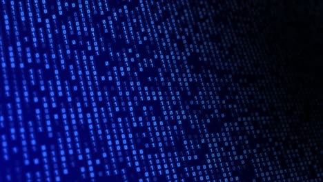 digital binary code processing on screen background loop animation data scientific digital