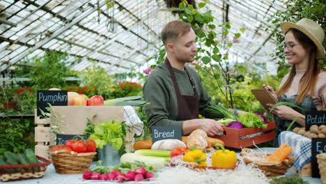 farmers market greenhouse scene