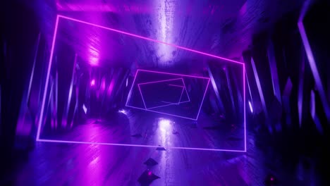 3d render fondo abstracto, forma de luz de neón. animación de bucle sin costuras.