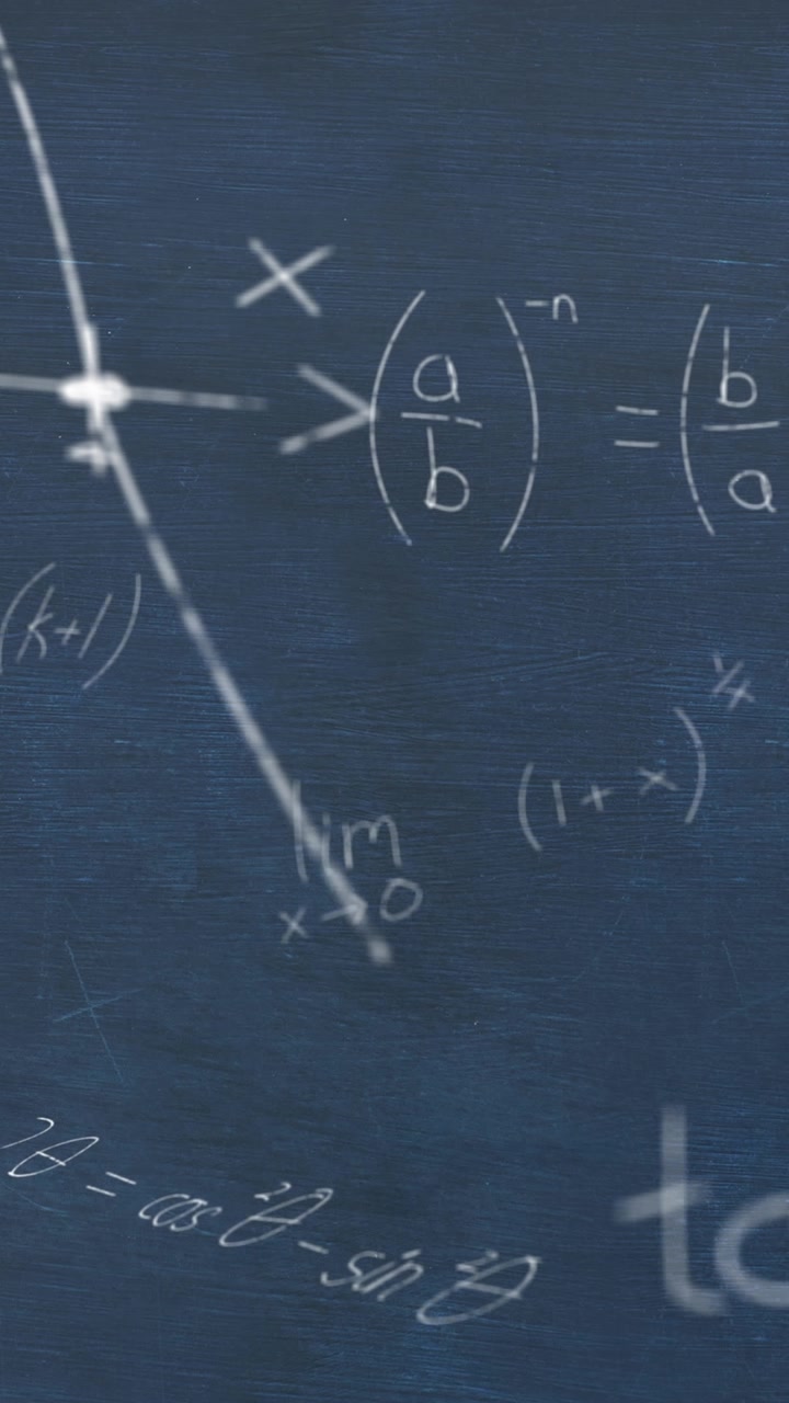Animazione di elaborazione dati matematici su sfondo blu