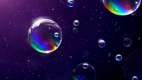 colorful bubbles in a purple space