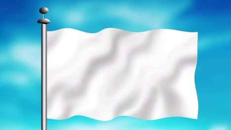 bandera blanca en un mástil en el fondo