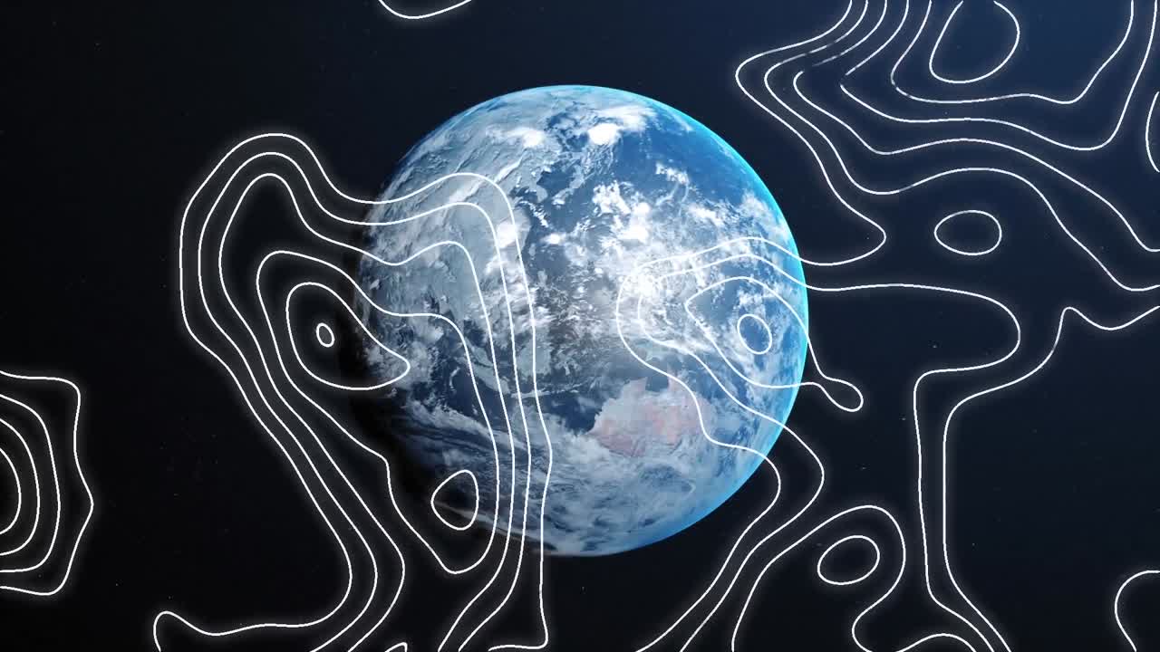 анимация карты линий на земном шаре