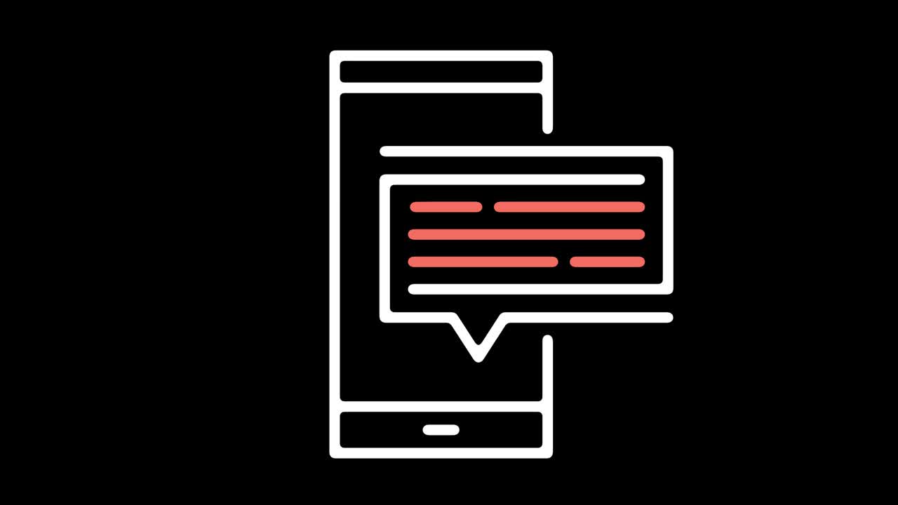 인스턴트 메신저 라인 아이콘 애니메이션과 알파