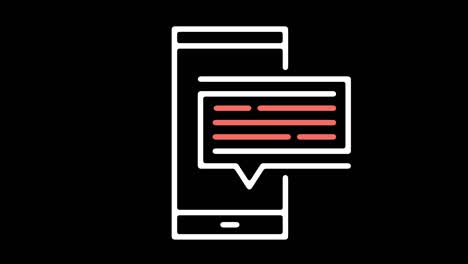animación del icono de la línea de mensajería instantánea con alfa