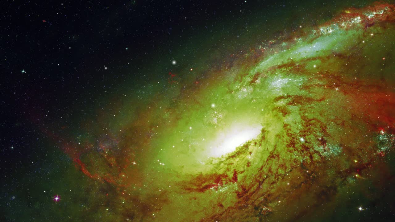 Nebula clouds form a vortex in the universe along with stars