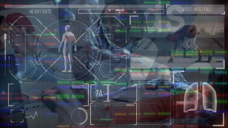animación del procesamiento de datos sobre diversas personas de negocios en la oficina