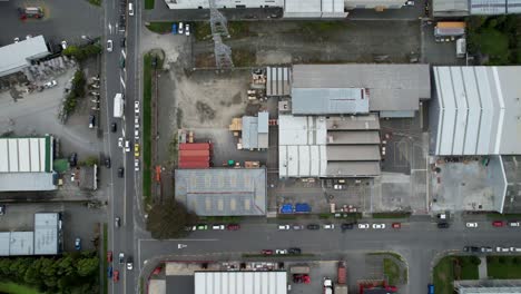 top-down aerial industrial zone and warehousing christchurch