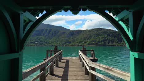 wooden pier near coast of lake annecy