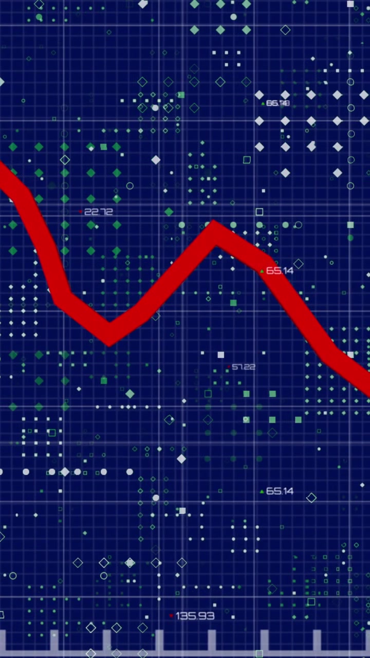 Animation of data processing over blue background