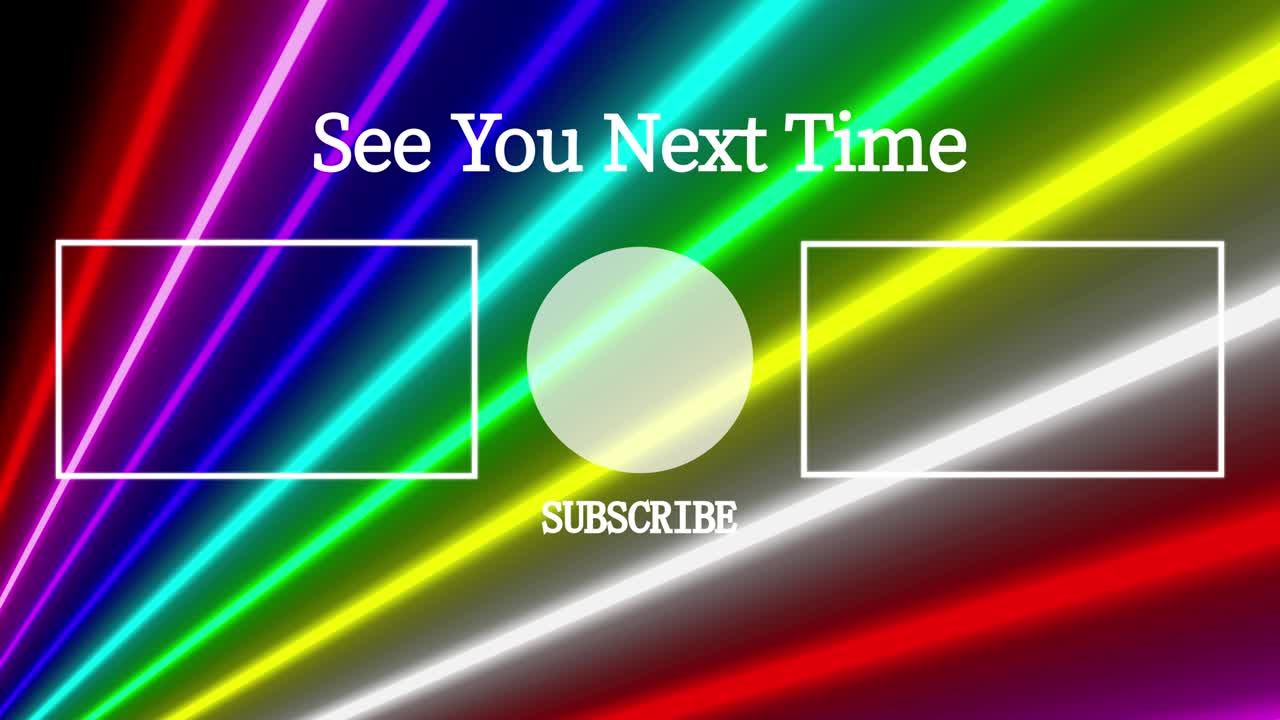 네온 표지판 바 라인 엔드 카드 엔딩 스크린 모션 그래픽