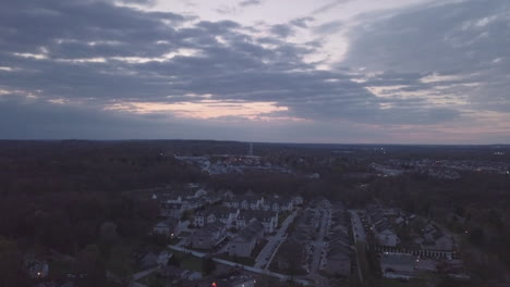 bird's eye view of small town
