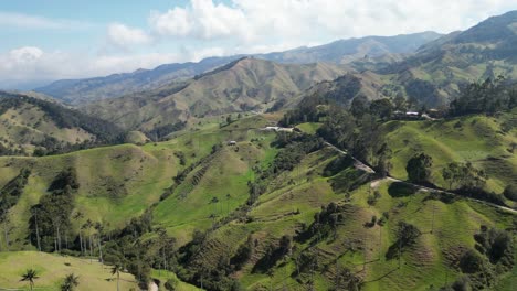 aerial view of valle de la samaria near the town of salamina in the caldas department of the coffee axis in colombia